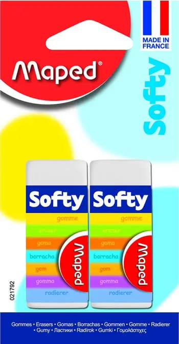 Gomë fshirëse Maped Softy, set 2 copë, e bardhë