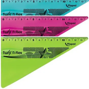 Vizore trekëndore fleksibile Maped Twist'n Flex 279810, 10 cm, shumëngjyrëshe