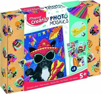 Set kreativ Maped Creativ Photo Mosaics Travel Animals, 4 kartona, për fëmijë, shumëngjyrësh
