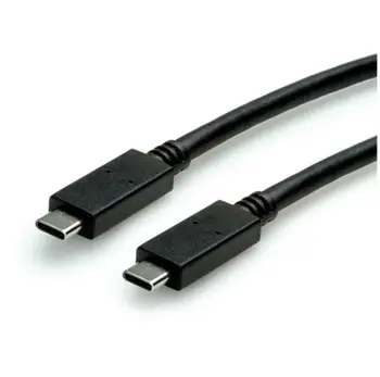 Kabllo USB Roline, USB C në USB C, USB 3.2 Gen 2, 100W PD, 0.5m, e zezë
