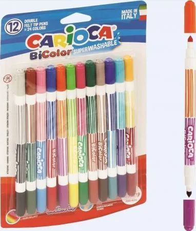 Set ngjyrash Carioca Pens BiColor, 12/24 ngjyra - 1