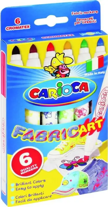 Markera tekstili Carioca Fabric Markers Cromatex 134407, majë 4.5mm, shumëngjyrëshe