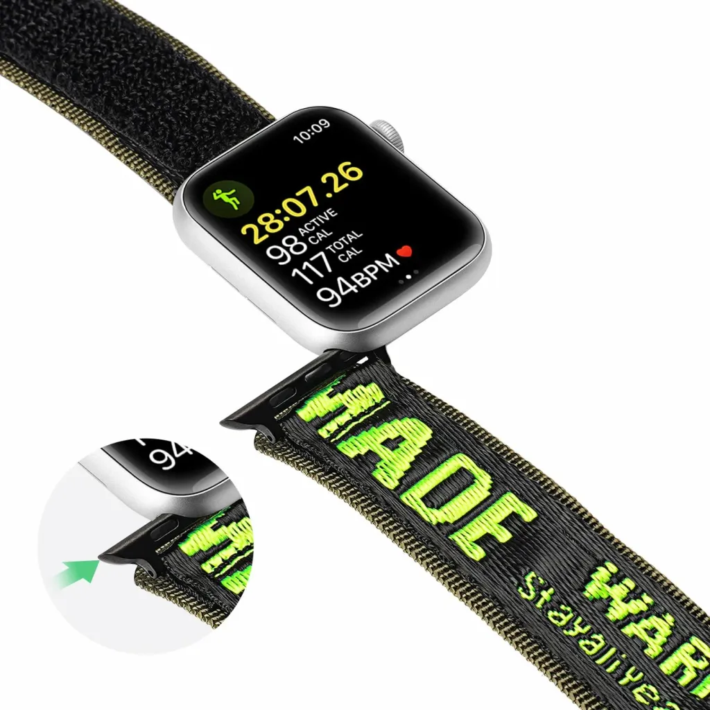 Rrip najloni për Apple Watch Dux Ducis Outdoor Version, 42/44/45/49mm, zi/gjelbër - 8