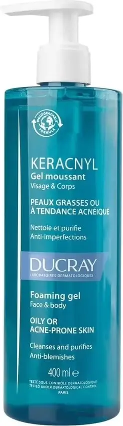 Xhel pastrues për fytyrë dhe trup DUCRAY Keracnyl unisex 400ml