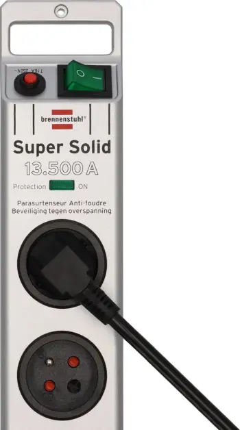 Prizë mbrojtëse Brennenstuhl Super-Solid, 8 dalje, 2.5m, argjend