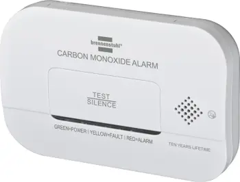 Detektor monoksidi karboni Brennenstuhl CM A 3030, sensor elektrokimik, me alarm zanor dhe optik, i bardhë