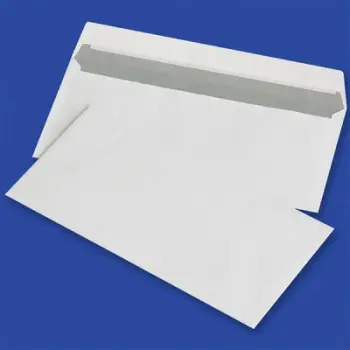 Zarfe me shirit silikoni Office Products, HK, DL, 110 x 220 mm, 80gsm, 1000 copë, të bardha