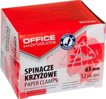 Kapëse Office Products, 65 mm, 12 copë, të argjendta