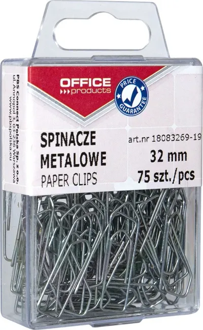 Kapëse metalike Office Products, 32mm, 75 copë, të argjendta - 1