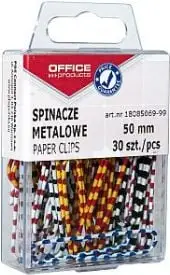 Kapëse metalike Office Products Zebra, 50 mm, set 30 copë, shumëngjyrëshe