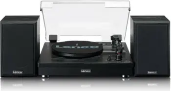 Gramafon Lenco LS-101BK me Bluetooth, 2 altoparlantë, i zi