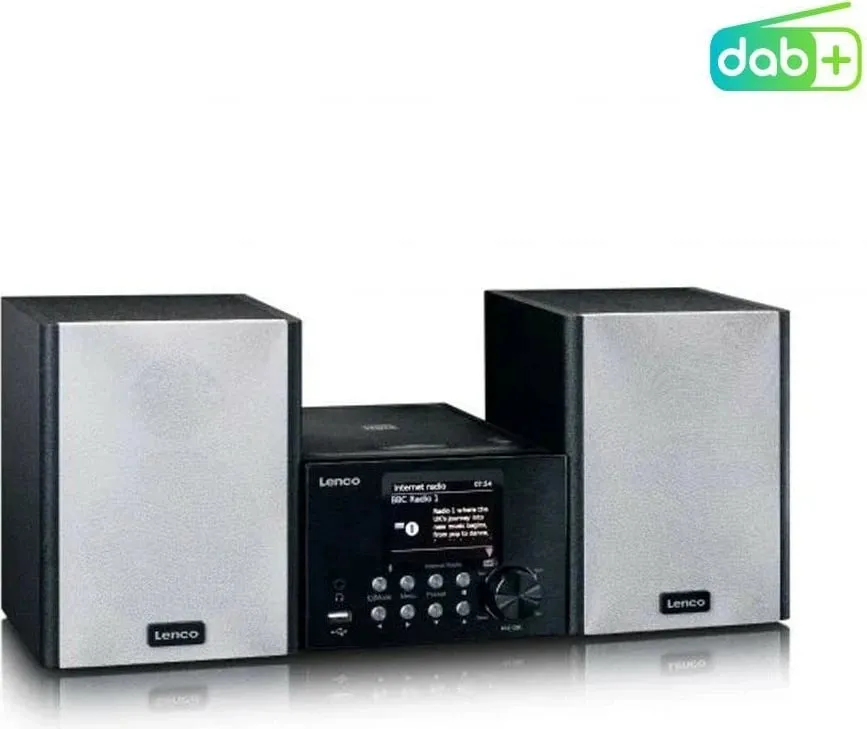 Sistem zëri Lenco MC-250, Bluetooth, DAB+/FM, USB, i zi - 2