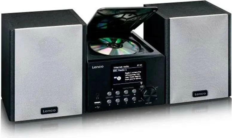 Sistem zëri Lenco MC-250, Bluetooth, DAB+/FM, USB, i zi - 3