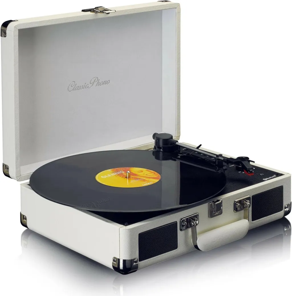 Gramafon Lenco TT-115, Bluetooth, 2 altoparlantë, USB, krem - 2