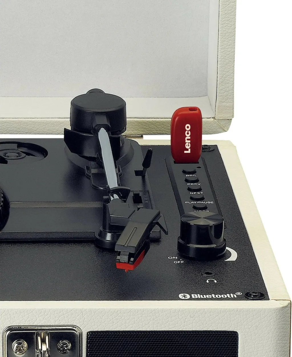 Gramafon Lenco TT-115, Bluetooth, 2 altoparlantë, USB, krem - 4