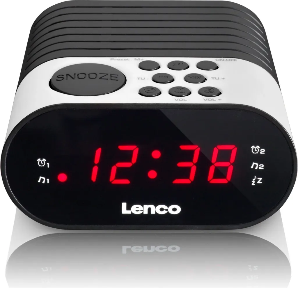 Orë alarmi Lenco CR-07, LED, bardhë/zezë - 1