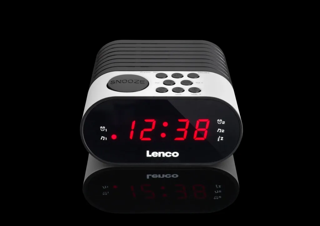 Orë alarmi Lenco CR-07, LED, bardhë/zezë - 2