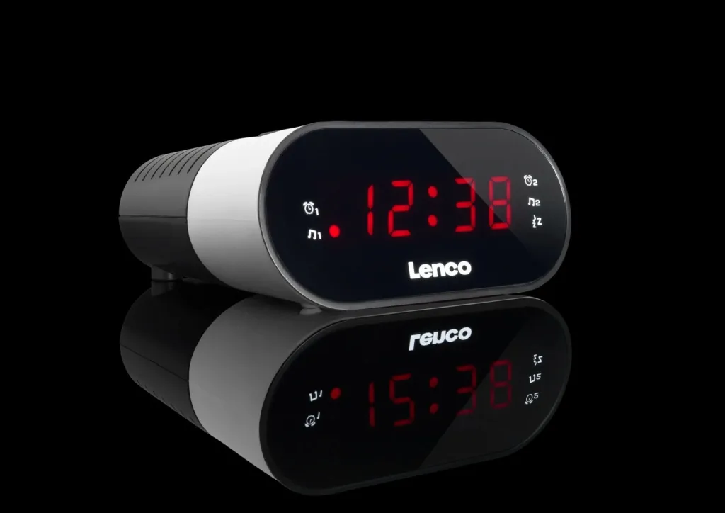 Orë alarmi Lenco CR-07, LED, bardhë/zezë - 3