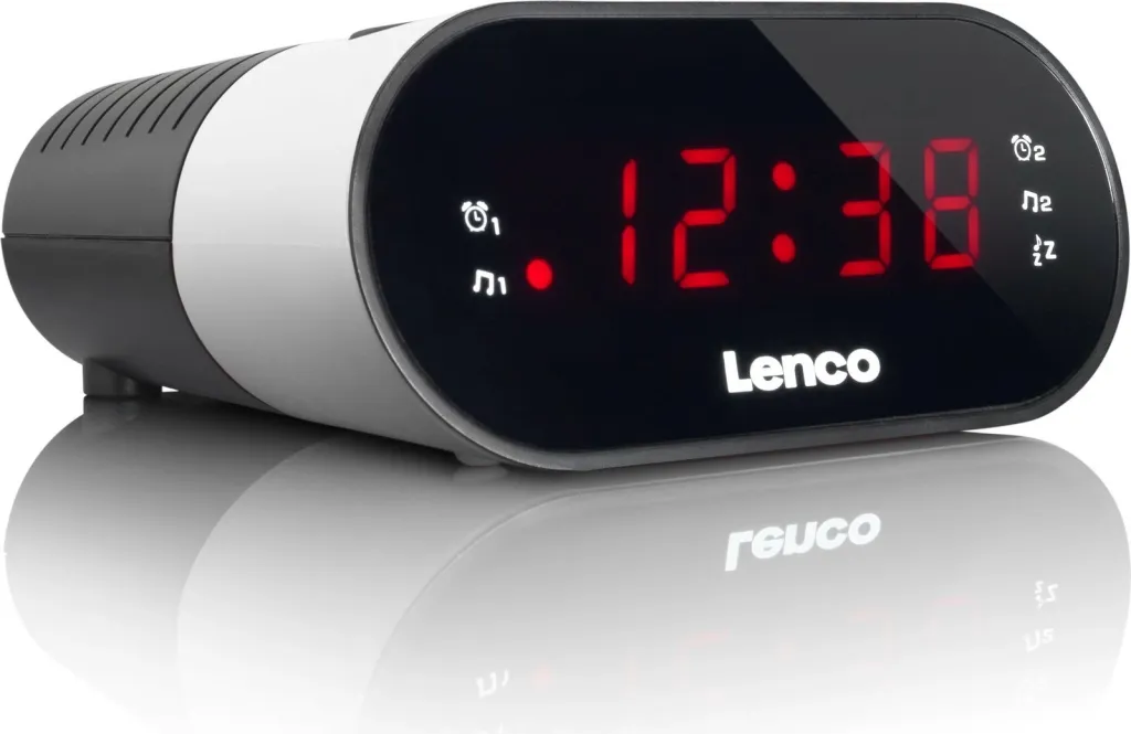 Orë alarmi Lenco CR-07, LED, bardhë/zezë - 4