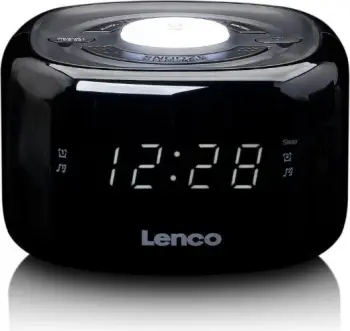 Radio-orë Lenco CR-12, LED, FM, zezë