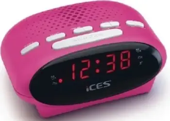 Radio me orë Lenco ICR-210, LED display, FM radio, alarm, rozë