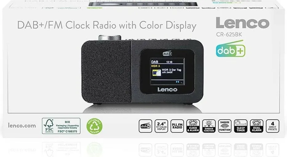 Radio Lenco CR-625BK, DAB+, FM, e zezë - 14