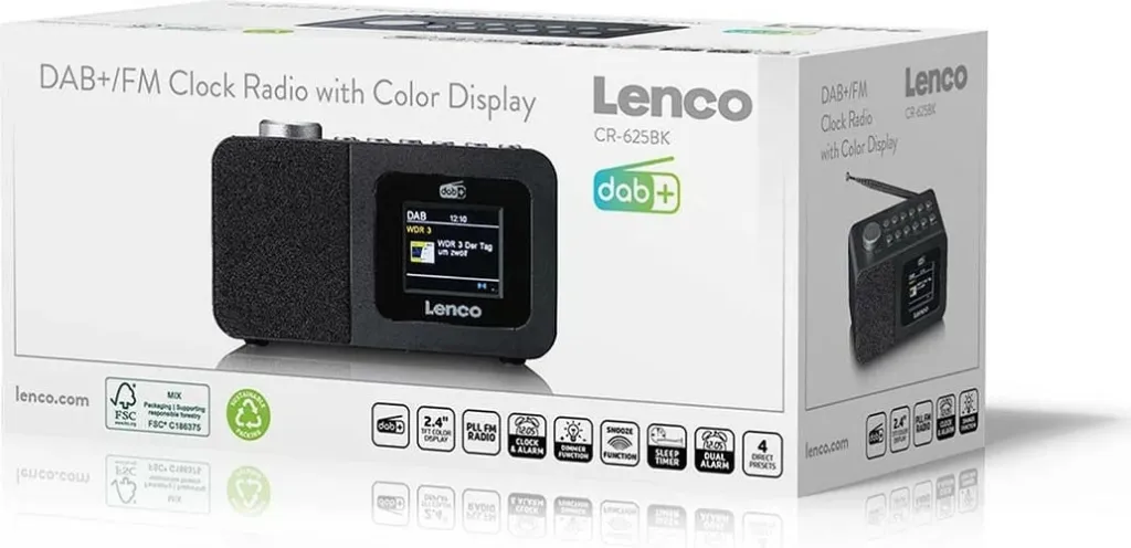 Radio Lenco CR-625BK, DAB+, FM, e zezë - 3
