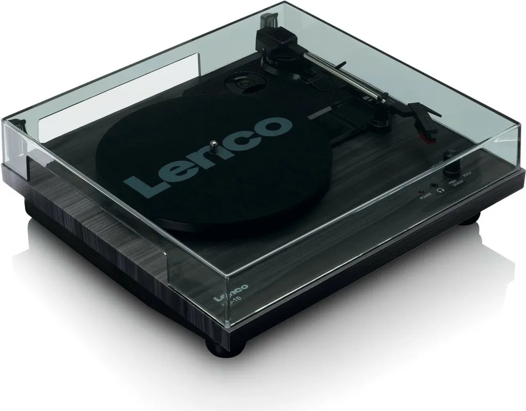 Gramafon Lenco LS-10WD me altoparlantë, bardhë/druri - 3