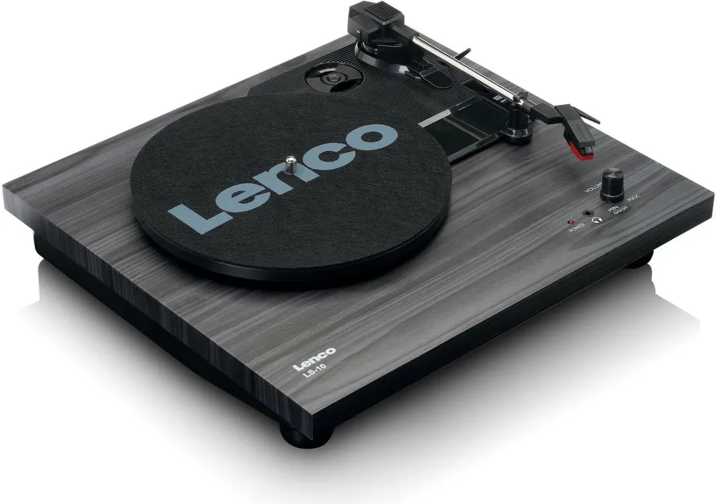 Gramafon Lenco LS-10WD me altoparlantë, bardhë/druri - 4