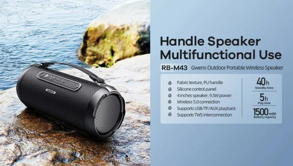 Altoparlant Remax me bluetooth, RB-M43, e zezë - 3