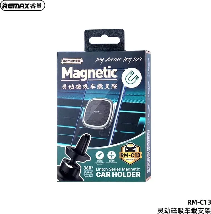 Mbajtës magnetik për telefon Remax, për vetura, RM-C13, e zezë - 3
