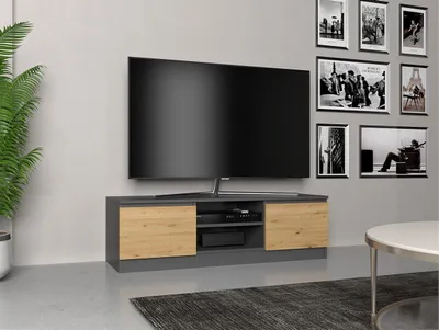 Kabinet TV Malwa, 120 cm, anthracite Oak Artisan - 3