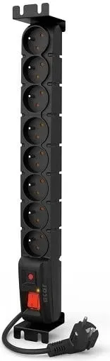 Prizë shumëfishe Acar S8 FA RACK, 8 dalje, 3m, e zezë - 1