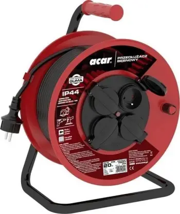 Zgjatës me bobinë Acar IP44 PZ-4Z/STM, 20m, 3x2.5mm², i zi