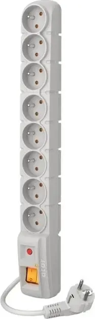 Shirit rryme Acar S8, 8 dalje AC, 230 V, 1.5m, Gri