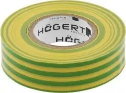Shirit izolues PVC Högert Technik HT1P286, 15mm, 10m, verdhë e gjelbër