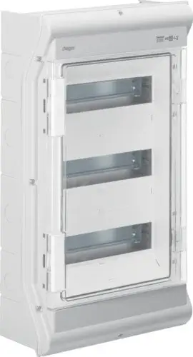 Kuti shpërndarëse modulare Hager Vector VE312SN, 3x12 module, IP65, gri
