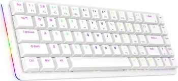 Tastierë Rampage REBEL, Red Switch, 68 çelësa, USB-C, e bardhë