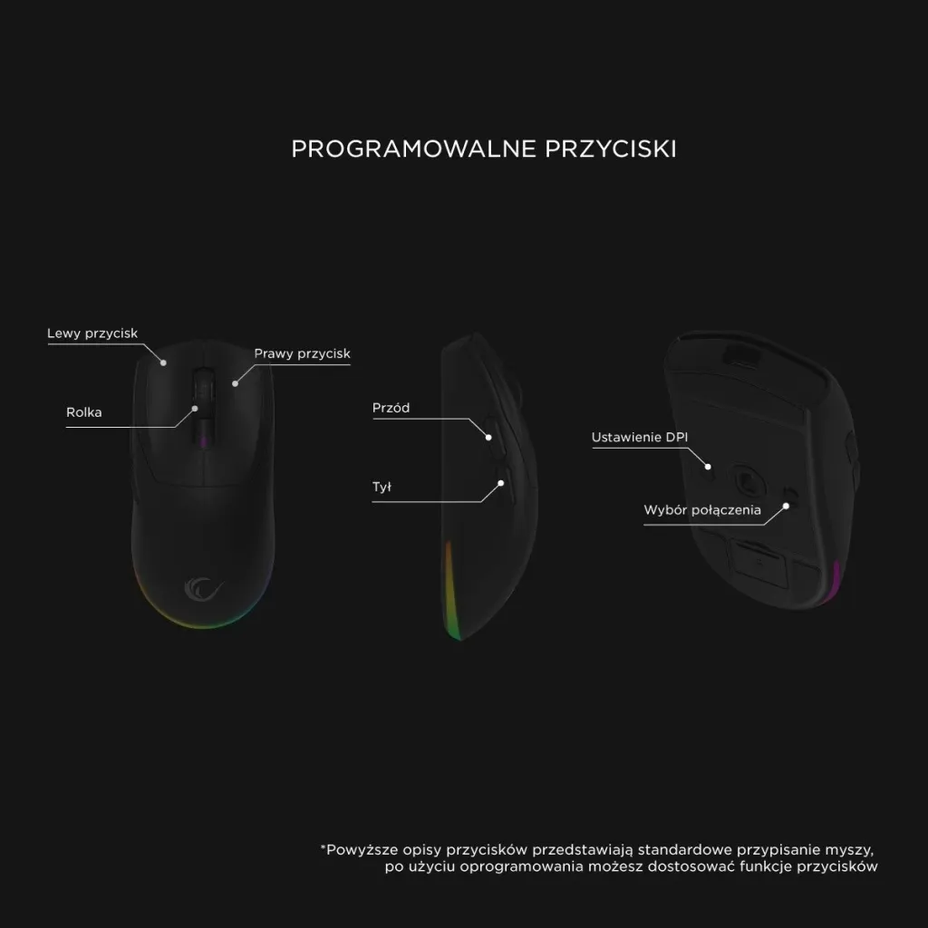 Maus Rampage Prote M5, 24000 DPI, RGB LED, 1kHz, i zi - 16