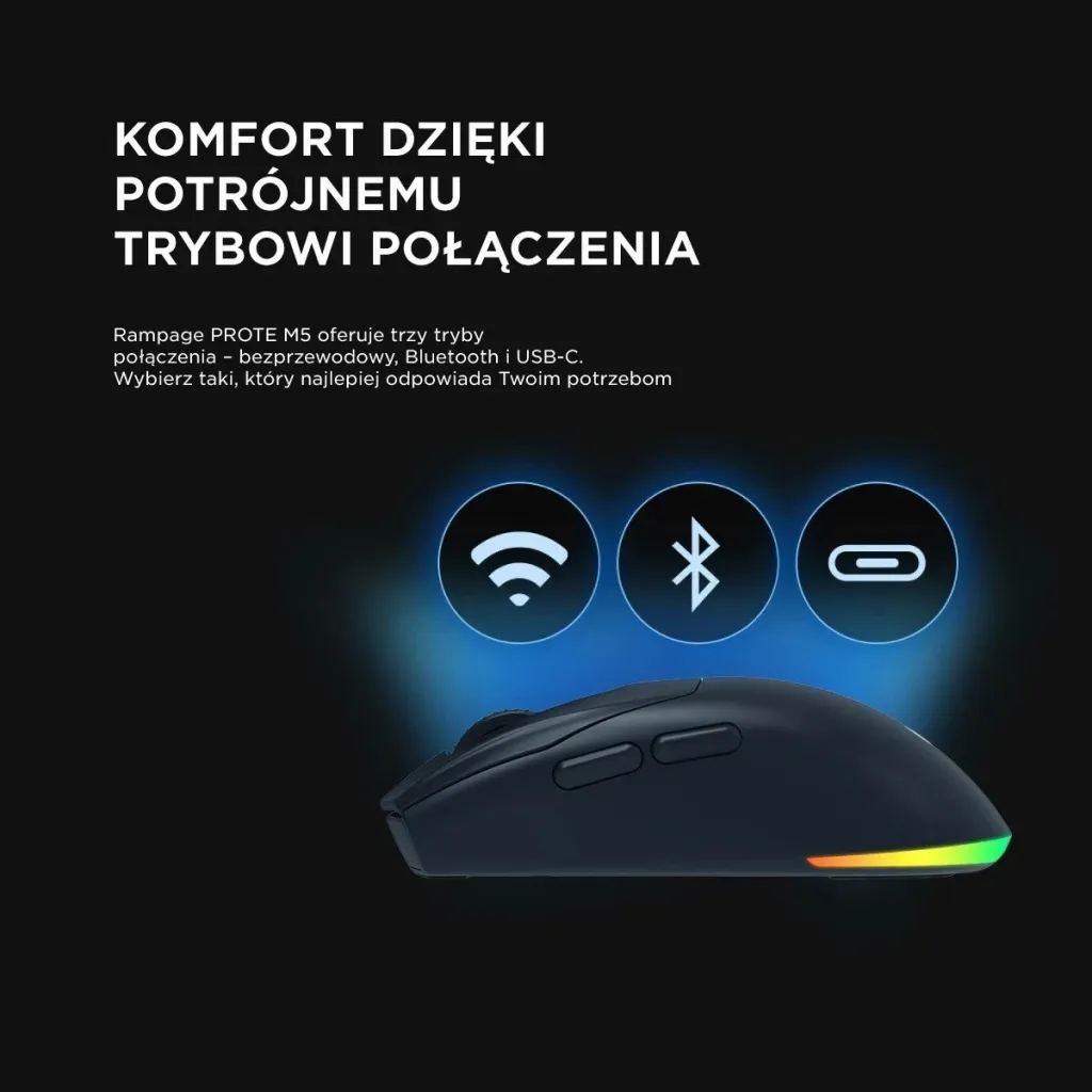 Maus Rampage Prote M5, 24000 DPI, RGB LED, 1kHz, i zi - 10