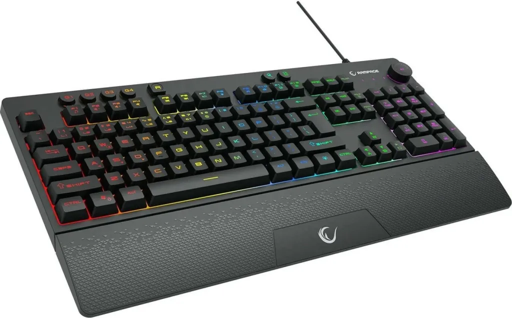 Tastierë gaming Rampage Simula RGB, full-size, me mbështetëse, e zezë - 2
