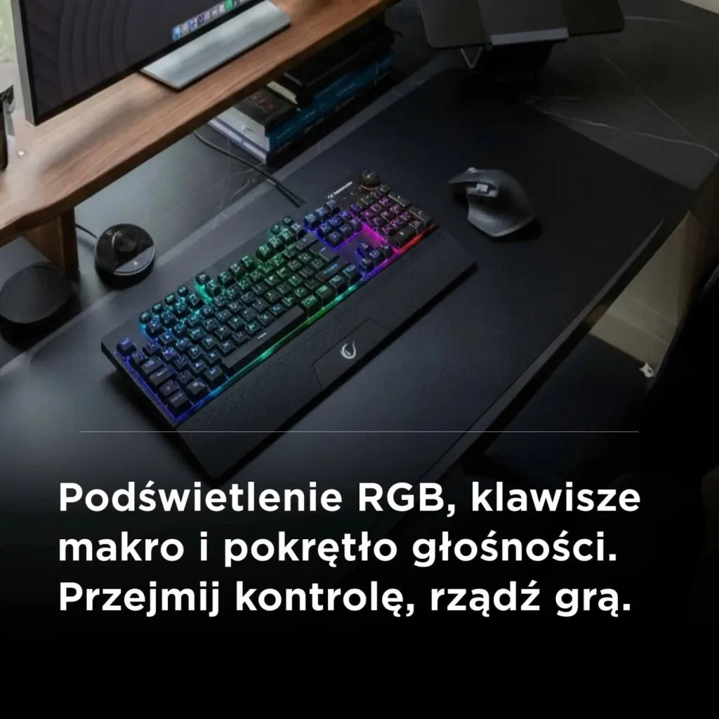 Tastierë gaming Rampage Simula RGB, full-size, me mbështetëse, e zezë - 11
