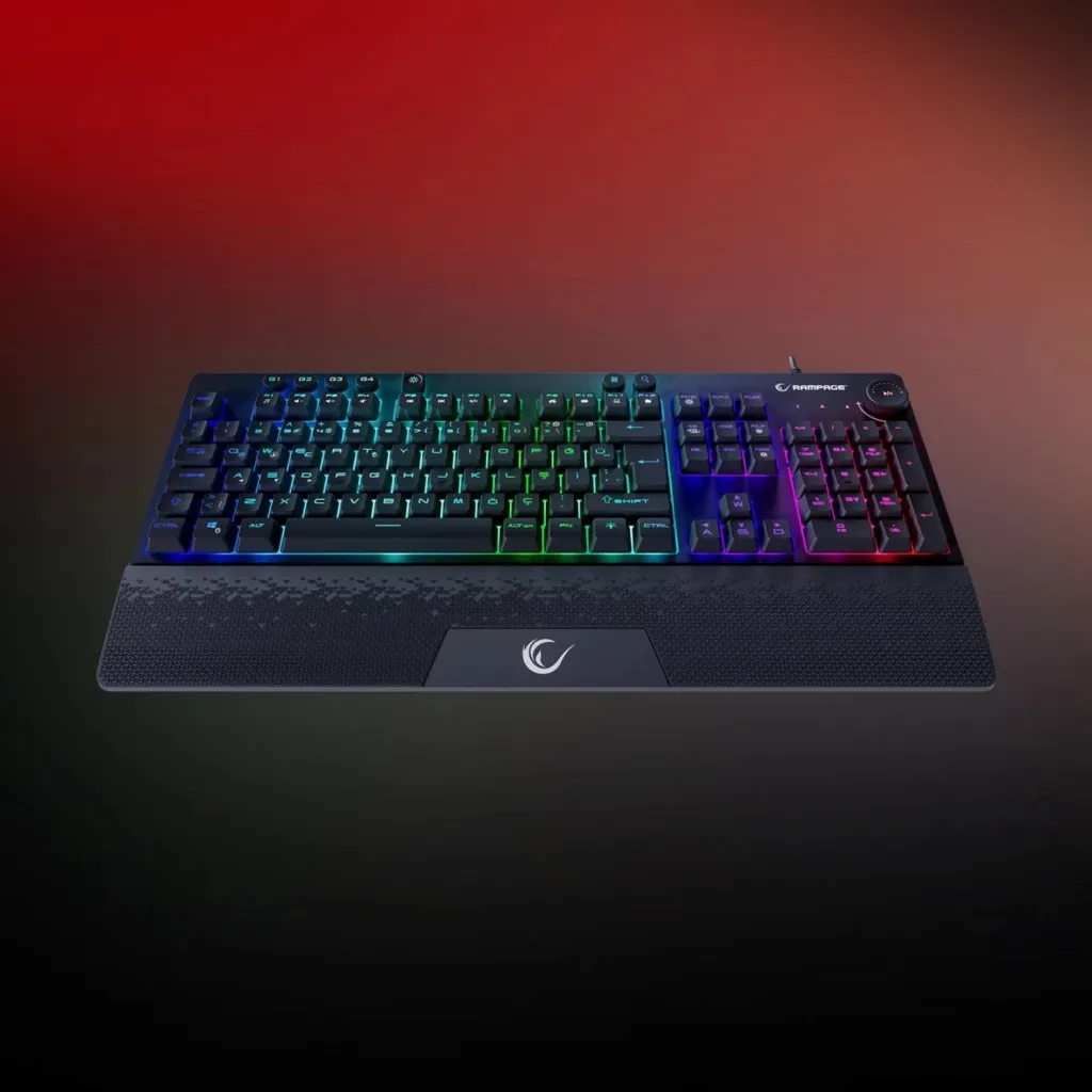 Tastierë gaming Rampage Simula RGB, full-size, me mbështetëse, e zezë - 12