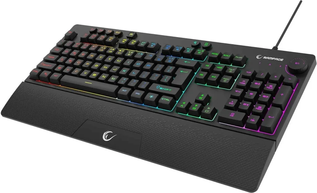 Tastierë gaming Rampage Simula RGB, full-size, me mbështetëse, e zezë - 4