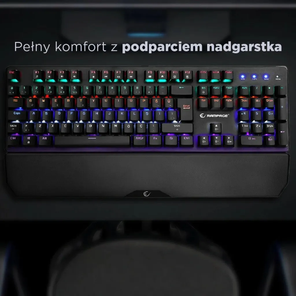 Tastierë mekanike Rampage KB-R86 UMBRA, Red Switch, e zezë - 11