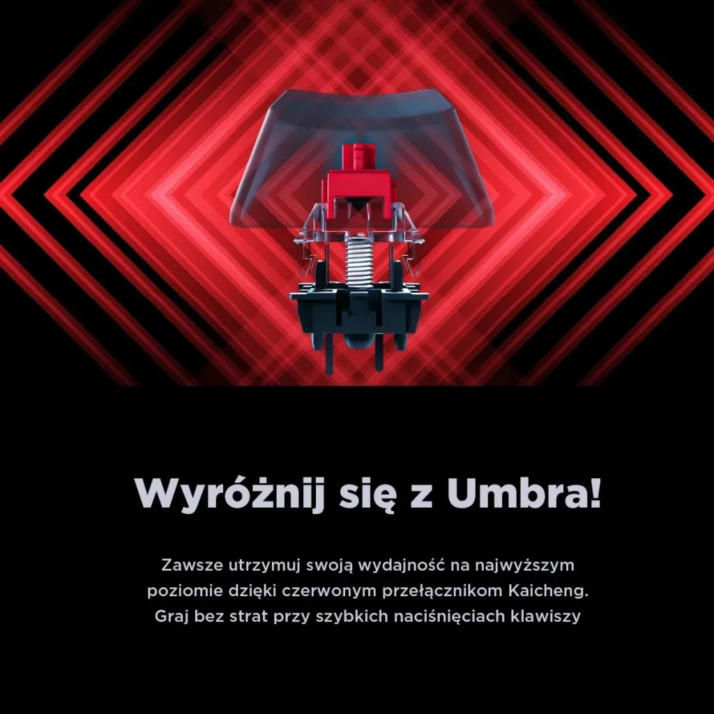 Tastierë mekanike Rampage KB-R86 UMBRA, Red Switch, e zezë - 12