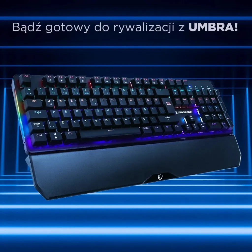 Tastierë mekanike Rampage KB-R86 UMBRA, Red Switch, e zezë - 8