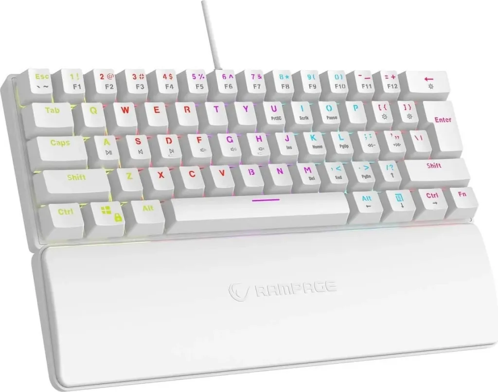 Tastierë mekanike Rampage PLOWER K60, RMP Blue, e bardhë - 1
