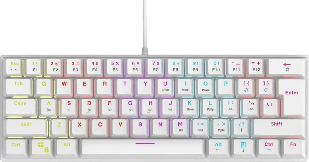 Tastierë mekanike Rampage PLOWER K60, RMP Blue, e bardhë - 2
