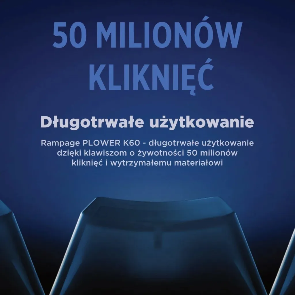 Tastierë mekanike Rampage PLOWER K60, RMP Blue, e bardhë - 8